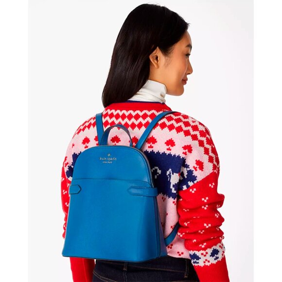 S Kate Spade Staci Dome Backpack Sapphire Ice Leather Blue Bag K7340 NWT $359 main image 6